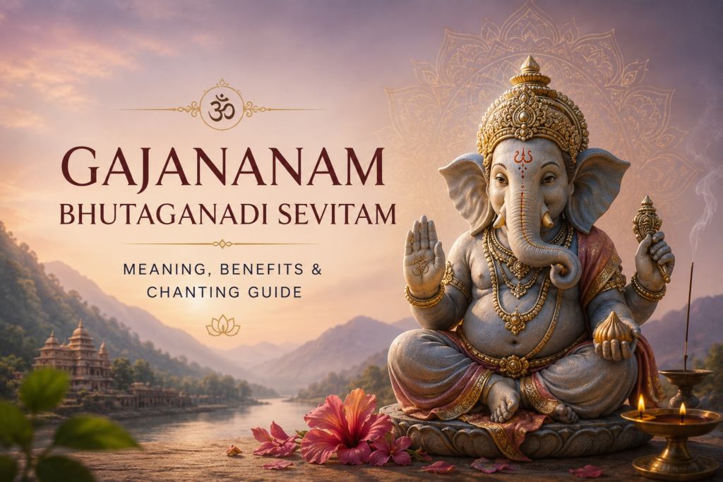 gajananam butaganadi sevitam