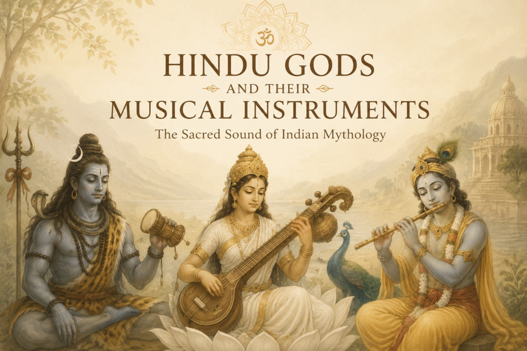 Hindu god and goddesses and their musical instruments