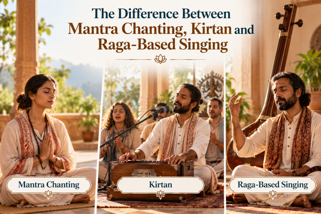 Mantra chanting, kirtan and raga-based singing